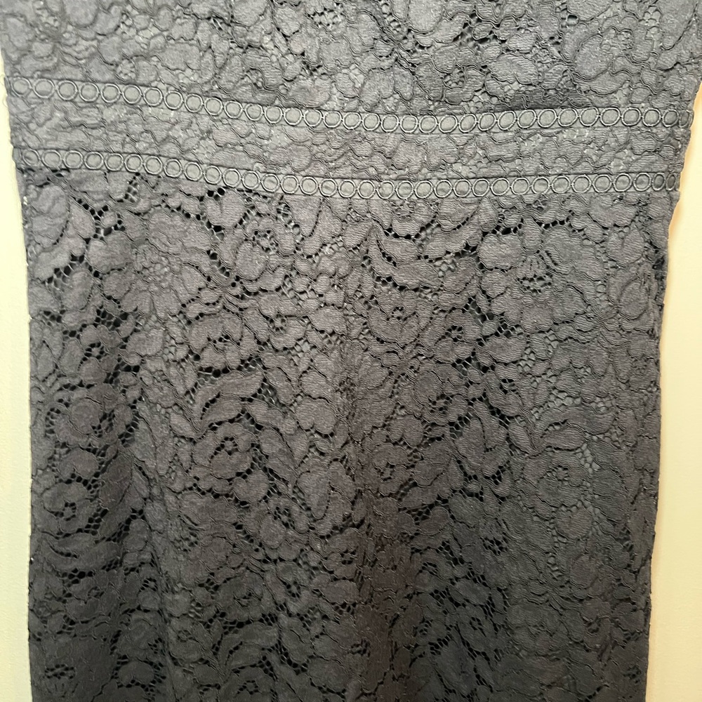 LOFT Black Sleeveless V-Neck A-Line Mini Dress SZ 12P - Picture 4 of 6
